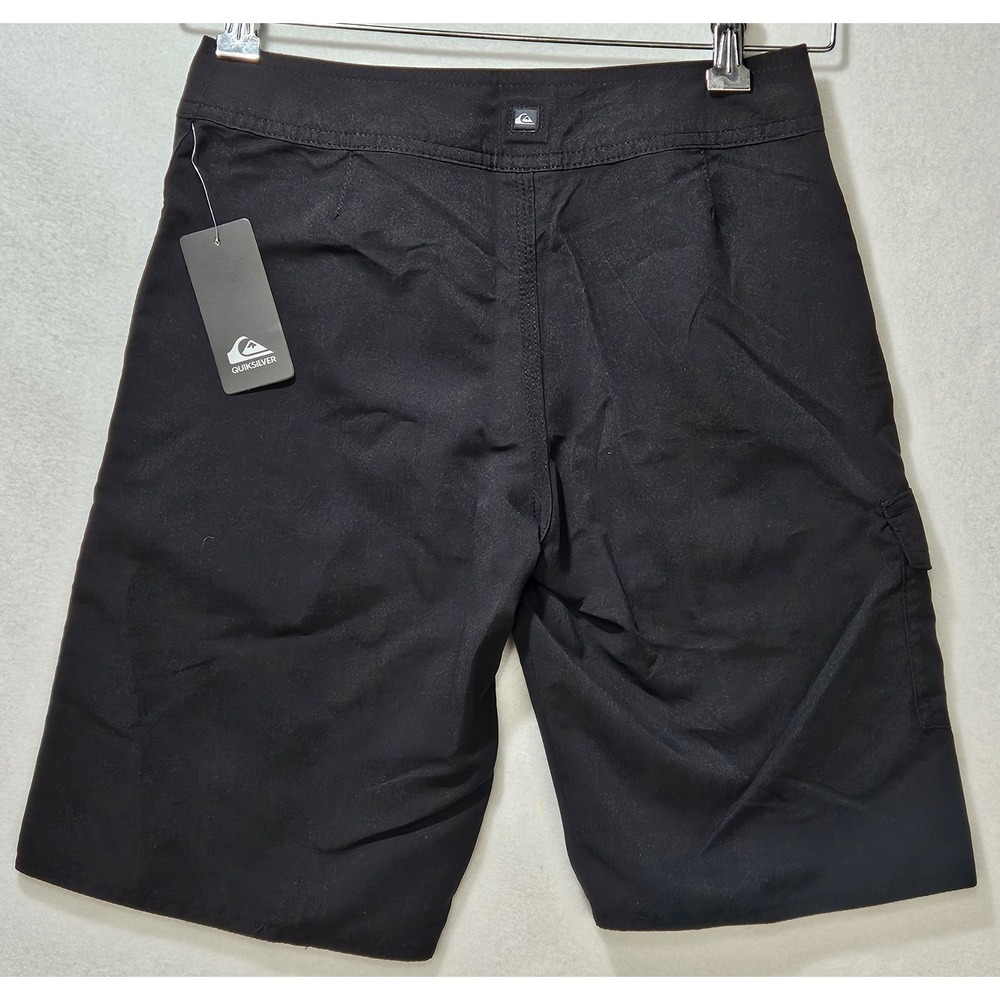 Quicksilver Board Shorts Boy's Size 25-10, Black, Pocket, No Liner, c. 2015, NWT - Picture 2 of 10